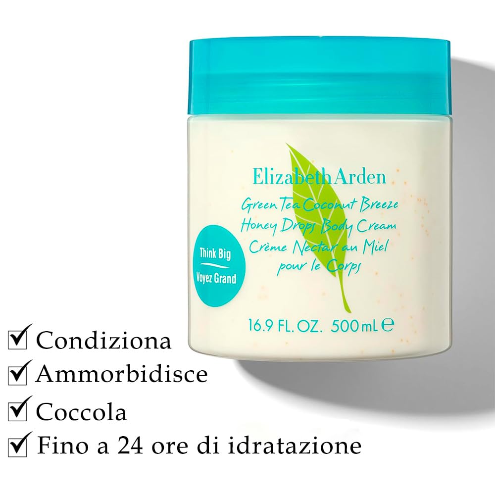 Elizabeth Arden - Green Tea Honey Drops, Crema Corpo al Tè Verde e Gocce di Miele, Rivitalizza e Idrata la Pelle, Rinfresca ed Lenisce, Rigenera Anche la Pelle Arida