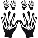 Tatuo Touchscreen Gloves Black Skeleton Mechanic Gloves Halloween (3 Pairs)