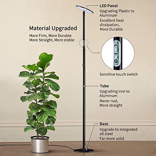 Chiphy Led Floor Lamp, All Metal Standing Lamp, 5-Years Warranty, 40W/2400Lm Super Bright Light, 69" Tall/ 4 Heights Adjustable Floor Lamp For Living Room/Bedroom/Reading/Sewing #TOP2