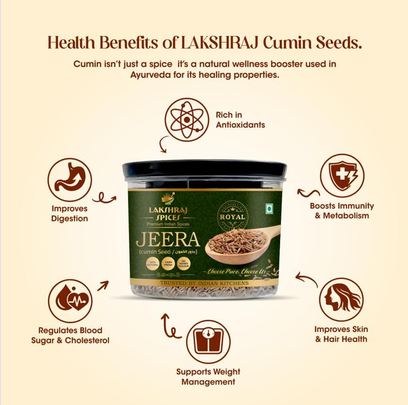 Image of LAKSHRAJ SPICES Quality for Cooking, Seasoning, and Spices (250 Gm, Cummin Seeds)