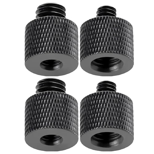 Visxcnu Adaptador de Tornillo para trípode Adaptador Rosca 4 Piezas3/8' a 1/4' y 1/4' a 3/8', Adaptador Tornillo trípode Hecho aleaciónAluminio para trípode, trípode cámara, Soporte micrófono