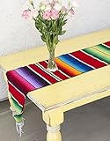 Del Mex (TM) Mexican Serape Blanket Table Runner (Red)