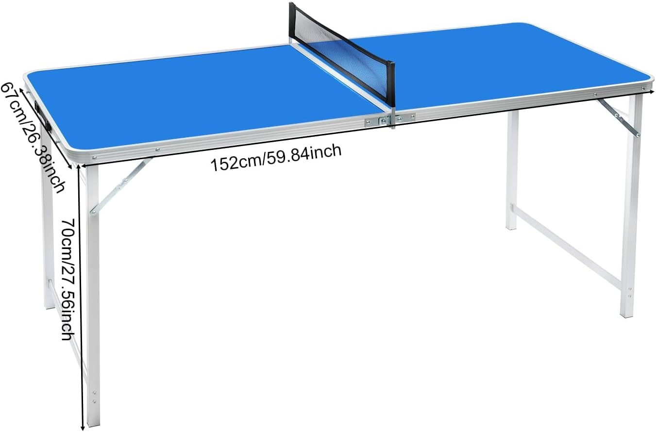 Tavolo da Ping Pong Portatile Pieghevole per Esterno Tavolo da Ping-Pong con 2 Racchette e 3 Palline, per Casa, Sala Divertimento, Scuola, Esterno, Interno