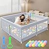 Corralito para bebés de 50 x 50 pulgadas, corralito para bebés y niños pequeños, corralito de juegos para interiores y exteriores, con tela agradable al tacto y malla suave transpirable, color