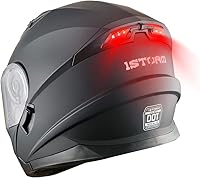 Vista 50 de 1Storm - Casco modular de cara completa para motocicleta, protector solar de doble visera: modelo Modular901, visera ahumada