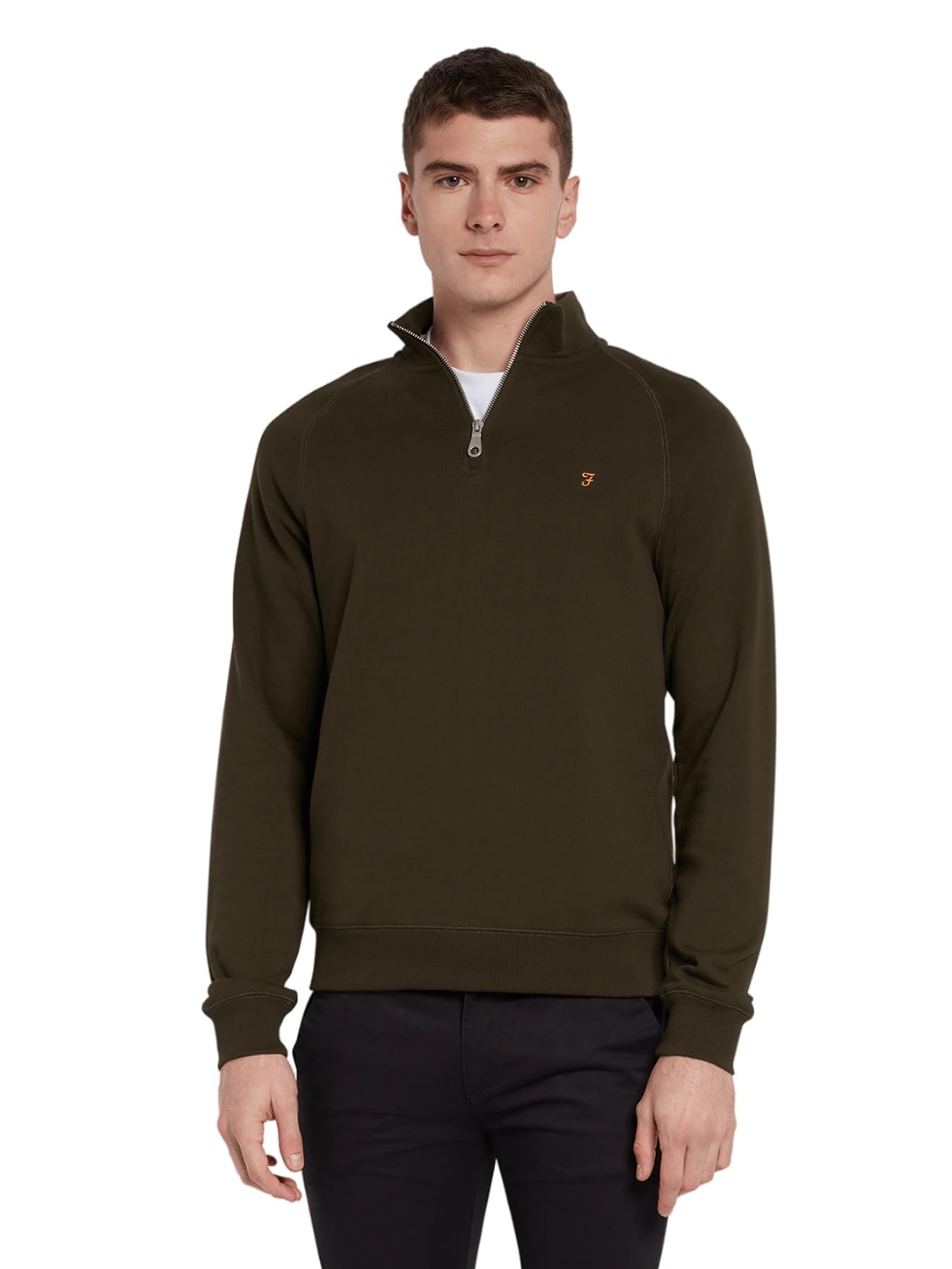 Farah Mens Zip Jumper Evergreen S