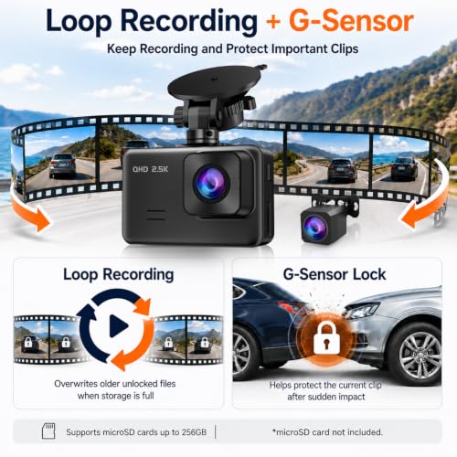 E-YEEGER S50 2.5K Dual Dash Cam