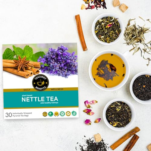 Image of TEACURRY Stinging Nettle Tea (30 Tea Bags, 1 Month Pack) - Helps With Kidney Detox, Body Wellness - Stinging Nettle Tea-Himalayan Nettle Tea Bags