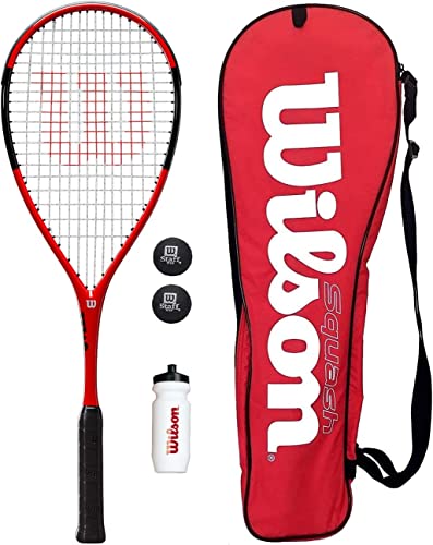 Wilson Squash-Set für Damen und Herren, 1 Schläger, 2 Bälle, 1 Trinkflasche, 1 Tasche, Starter-Set, Squash-Set - Image 3