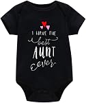Infant Baby Boy Girl Bodysuit Auntie Love Me Letters Print Newborn Jumpsuit Outfit Clothes