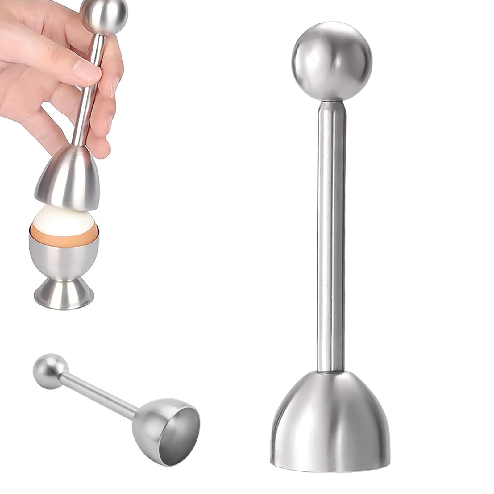 Eieröffner mit Kugel, Eierköpfer Edelstahl Luxuriöses, Hochwertige Werkzeug für Perfekt Geöffnete Weich und Harte Eier, Ergonomisch Gestaltet, Elegantes Küchenwerkzeug für Küche, Esszimmer und Bar