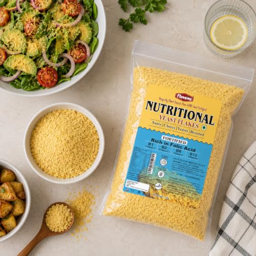 Image of Flavoma Nutritional FORTIFIED Yeast Flakes 1kg | Gluten-Free, Vegan Cheese Flavor | Plant Based Seasoning for Cooking, Baking, and Snacks