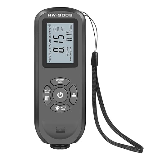 Wowobjects HW-300S Coating Thickness Gauge High Accurancy Digital Paint Film Thickness Tester LCD Backlight Display Thickness Measuring Tool