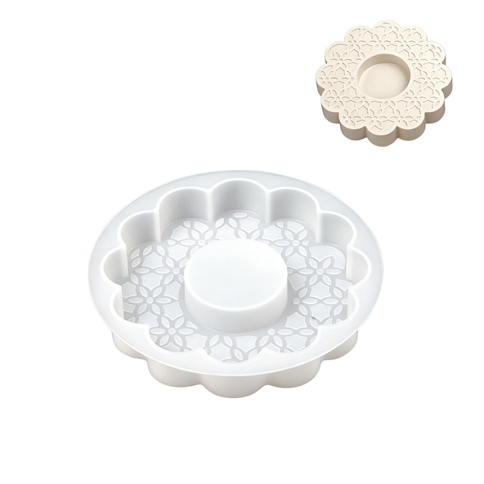 ADYJEE Decorative Tealight Holder Mold in Silicone, Casting Form for Resin, Plaster and Home Display Creations Tealight Insert Mold Resin Holder Plaster Form Decor Silicone Home