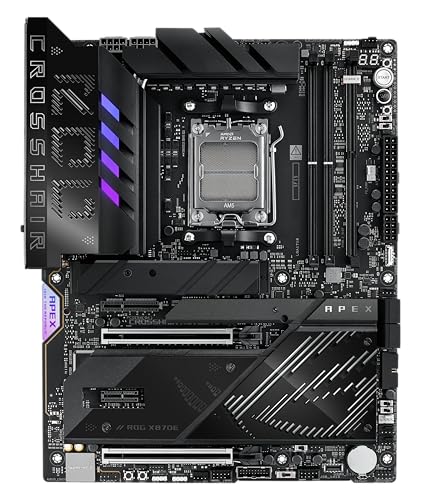 Image of ASUS ROG Crosshair X870E APEX AMD X870E AM5 ATX Motherboard, Advanced AI PC-Ready, 18+2+2 Stages, DDR5, ROG Memory Fan, ROG DIMM.2 Card, Wi-Fi 7, 5G LAN, 3X M.2, PCIe 5.0, USB4, USB Type-C, AI OC