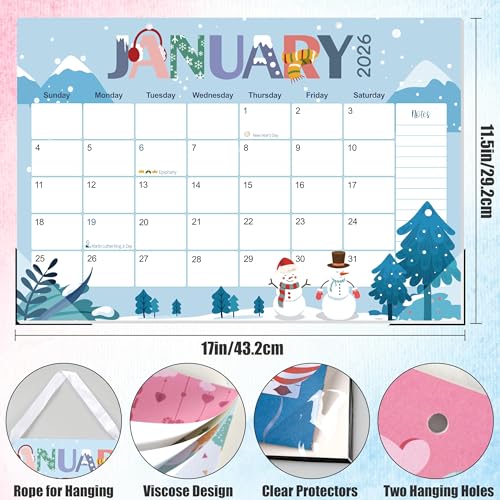 Image of Guasslee Desk Calendar 2026-2027, 18-Month from 2026 Jan. - 2027 Jun, 17 inchx11.5 inch Large Monthly Desk Planner with Corner Protectors, Ample Blocks & Notes for Home Office