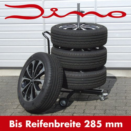 Dino KRAFTPAKET 130002 fahrbarer Felgenständer XL (235-er bis 285-er Reifengrößen) mit Reifenschutzhülle für fachgerechte Lagerung von Kompletträdern