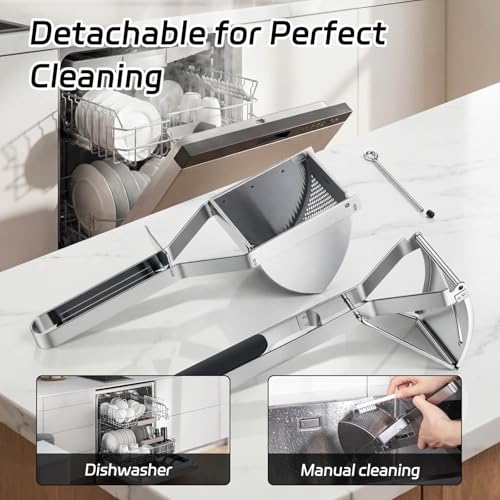 SPEENSUN Potato Ricer, Heavy Duty Stainless Steel Potato Masher for Fluffy Mashed potatoes & Baby Food | Dishwasher Safe, Easy Clean Ricer for Mashed Potatoes with Comfort-Grip Handle - Thumbnail 5