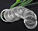 PEPPERLONELY Brand Silver Tone Memory Beading Wire for Bracelet 50mm-55mm Dia. Sold Per Pack of 200 Loops