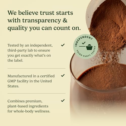 Image of Field's Great All-in-One Plant-Based Chocolate Protein Shake Powder -Healthy Aging, 30g Protein, 5g Fiber + Probiotics, Gut-Friendly, Blood Sugar & Muscle Support, Vegan Meal Replacement, GLP1, 23oz