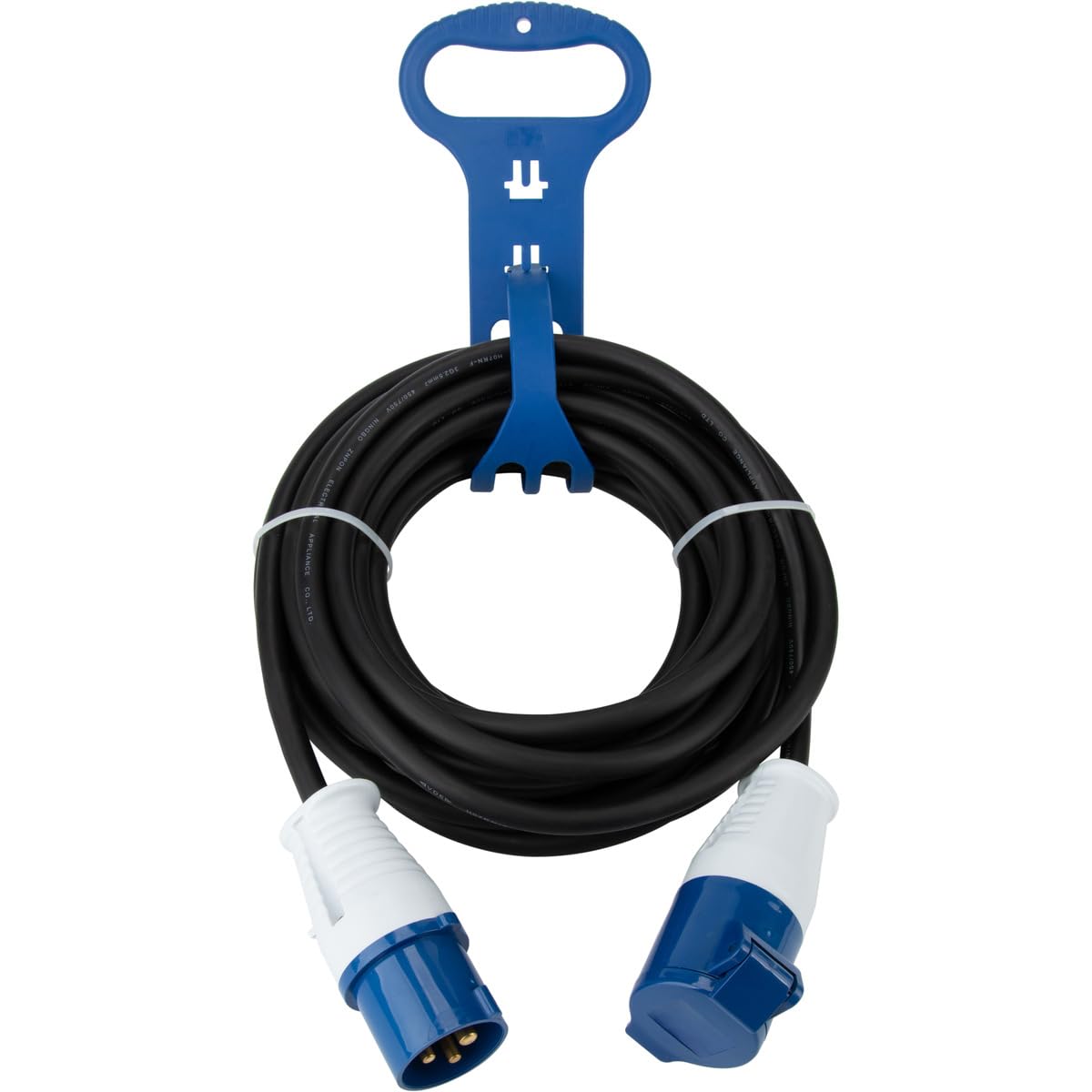 Protec - Prolongateur Schuko CEE P17 10m IP44 - Noir/Bleu