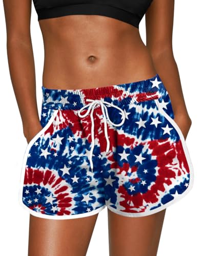 Image of For G and PL Women Summer Floral Beach Boardshorts with Pockets Swim Trunks