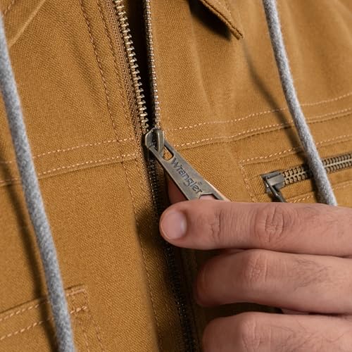 Wrangler Men's Quilted Lined Jacket with Sherpa Hood4