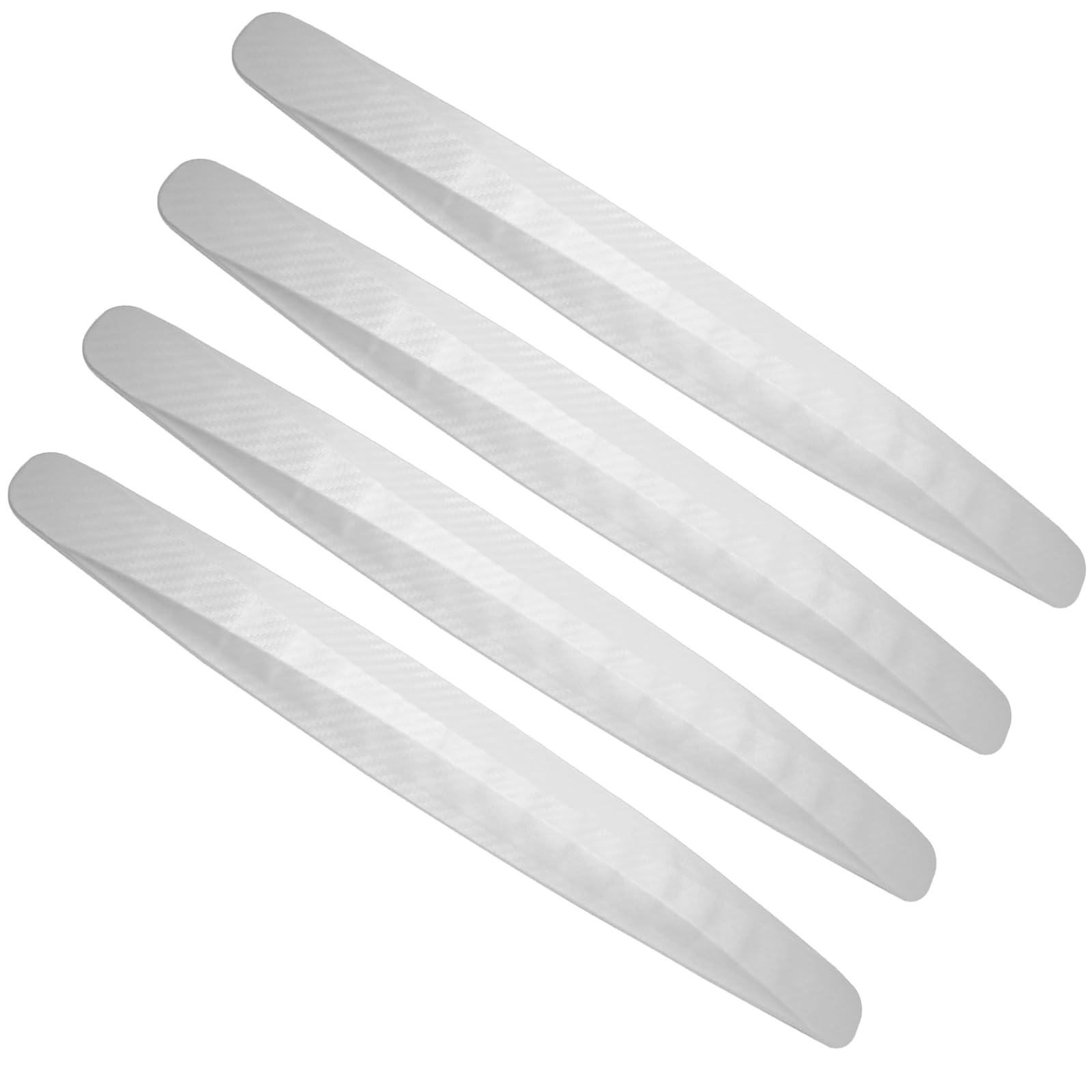 QIZUN 4Pcs Bumper Protector for Megane 4 IV GT RS 2016–2024, Car Anti-Collision Strip Carbon Fiber Look Scratch Guard Flexible Exterior Trim Accessories,White
