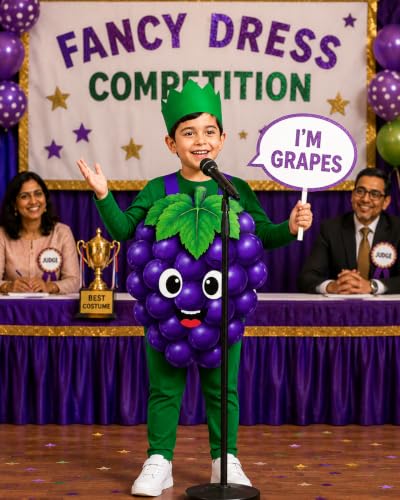 Image of Raj Costume Kids Fruit & Vegetable Fancy Dress Costume | Soft Felt Fruit and Vegetable Cutout Costume for Boys & Girls | School Annual Function