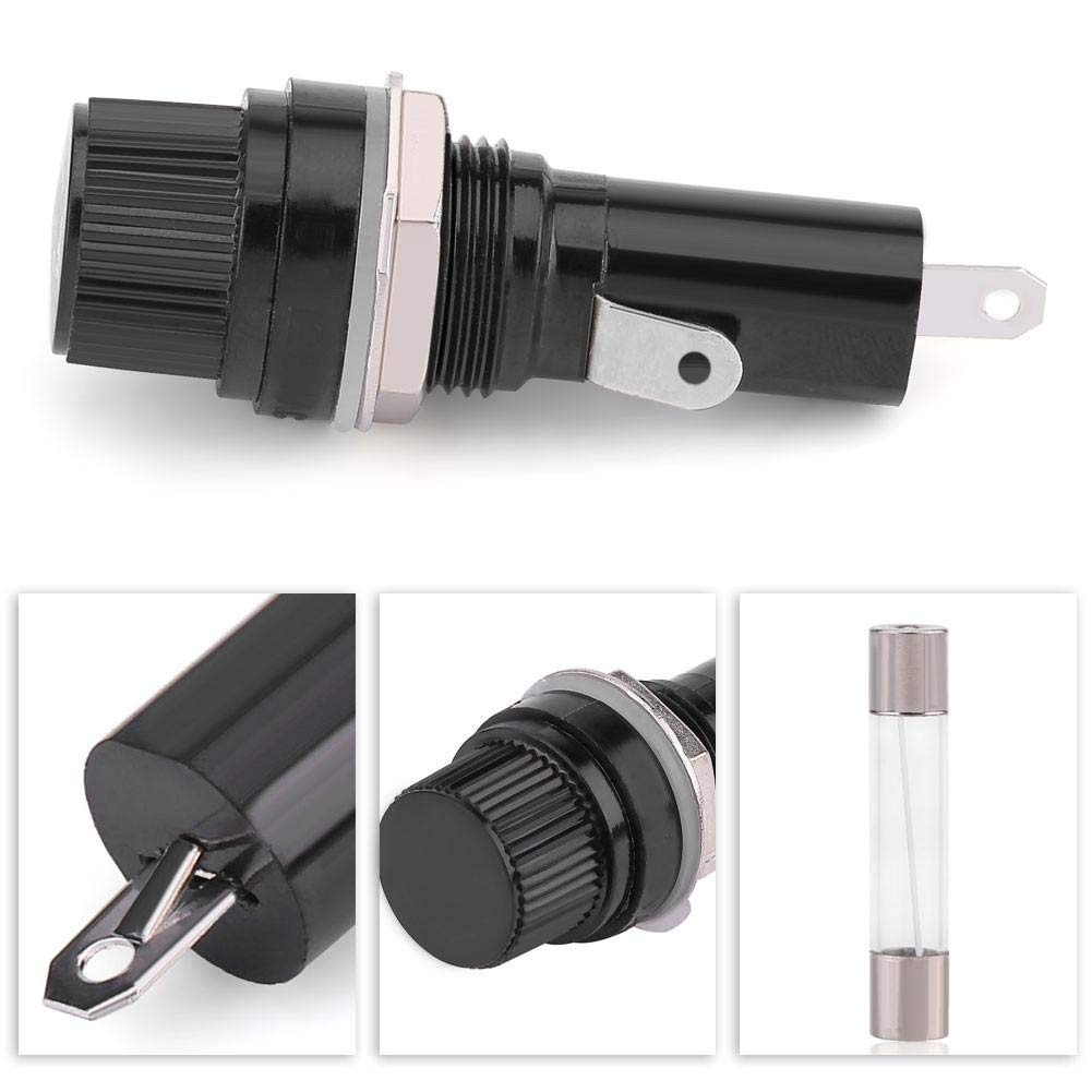 5 Porte-Fusibles Montage Panneau - Pour Fusibles 6x30mm - 250V 10A / 125V 15A - Bornes à Souder