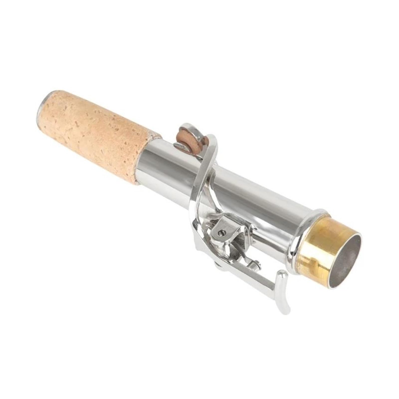 Akcesoria do saksofonu 2 Szt. Szyja Saksofonu Prosta I Zakrzywiona Szyja Saksofon Sopranowy Mosiężny Ustnik Instrumenty Akcesoria Saksofonowe (Color : Silver)