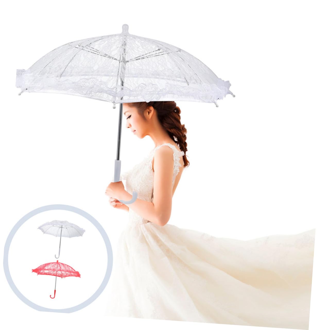 COLLBATH 2stücke Dekorative Kleine Spitzen-sonnenschirme Fotorequisiten Schirme für Teepartys Hochzeitsschirme Brautschirme