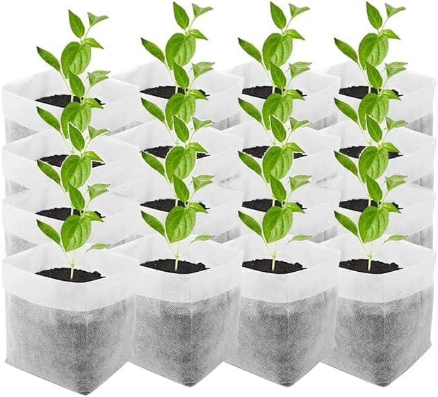 100Pcs Plant Grow Bags Non-Woven Fabric Seeds to Sow Flower Pots, for Home Garden Accessories Tools(8x10cm)