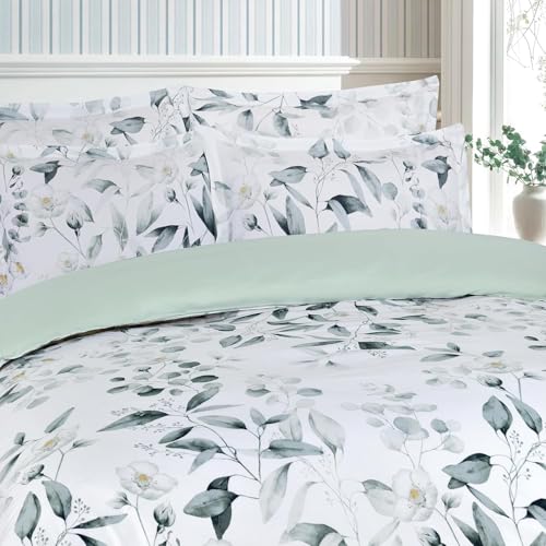 Majestic Giftware Madison Linen 4 Pcs Full Size Duvet Bedding Set (BL505-F-4pcs) Bamboo Bliss 300 TC Cotton Sateen Durable & Washable | 1 Fitted Sheet, 1 Duvet, 2 Pillowcases - Ritz Collection