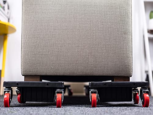 Pake Handling Tools - Furniture Corner Mover 3 Wheel Dolly- Low Profile Wheel Dollies Set Of 4 - 880 Lb. Load Capacity #TOP7