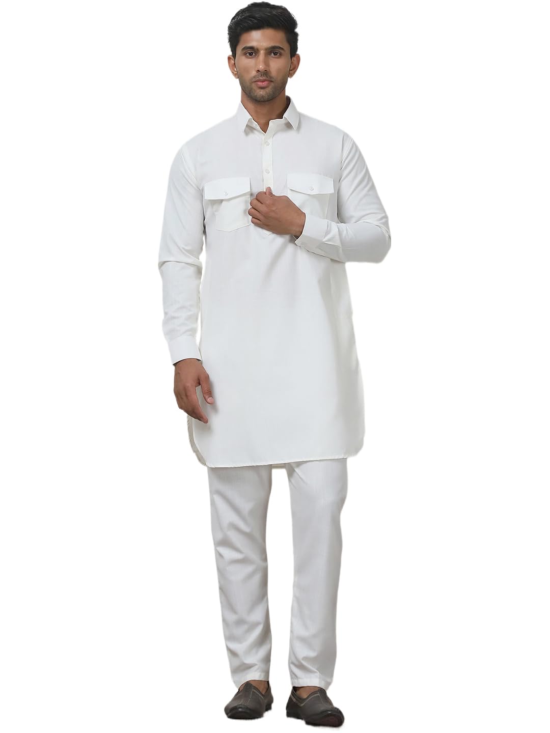 Maple Clothing Punjabi Kurta Pyjama-Set Pathani Herren-Baumwolle, indische Kleidung, Bollywood-Outfit