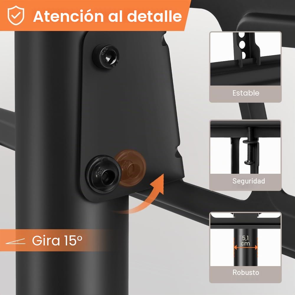 KKTONER Móvil Soporte de TV para 23-60 Pulgadas, Soporte de Piso con Ruedas, Altura Ajustable, para Televisores de hasta 40 kg
