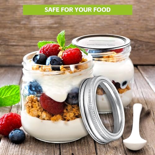 Canning Lids & Rings 48Pcs/24 Sets, Mason Jar Lids & Bands for Wide Mouth, Leak Proof Airtight, Food Grade Material