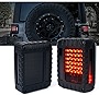 Xprite Tail Lights with Rear Brake Turn Signal & Reverse Lights Function, Smoked Lens LED Rear Lights Compatible with 2007-2018 Jeep Wrangler