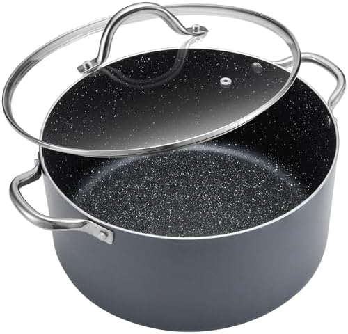 BEZIA 12 Quart Cooking Pot, Large Non Stick Induction Stock Pots ...