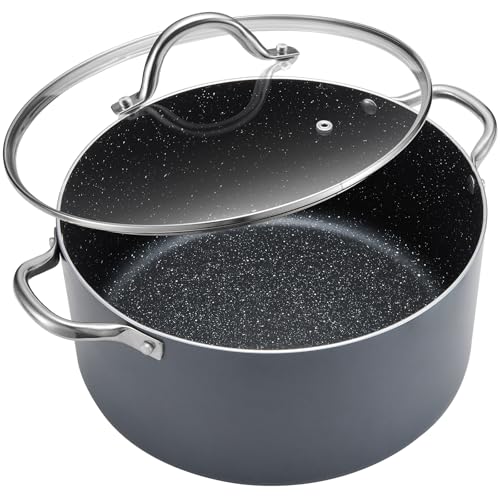 BEZIA 12 Quart Cooking Pot, Large Non Stick Induction Stock Pots with Lid, All Stove Compatible, 12...