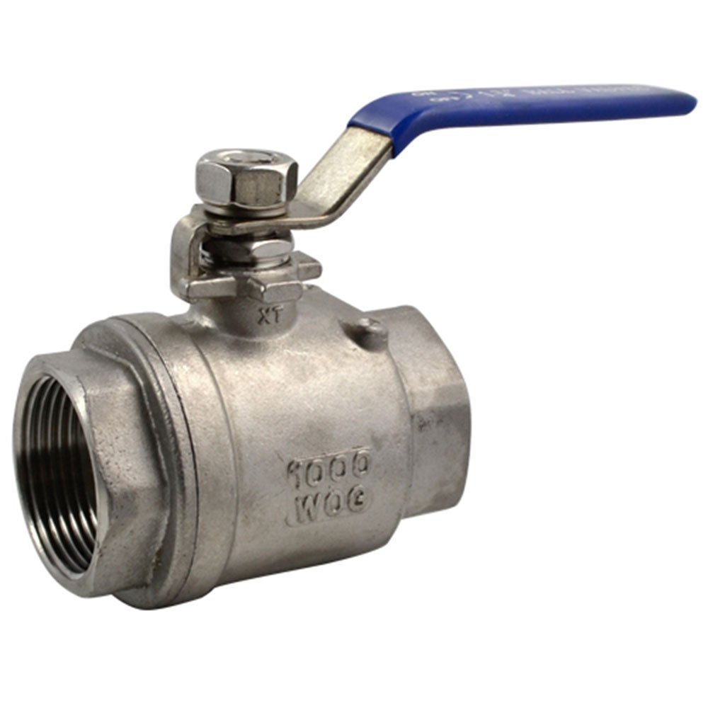 316 Stainless Steel Full Port Ball Valve with Blue Vinyl Handle WOG1000 (1-1/4