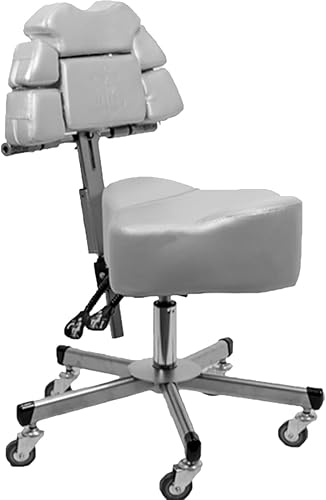 Miniatura 6 de InkBed Taburete ergonómico patentado para artista, silla y asiento de horcajadas con soporte de espalda, color gris