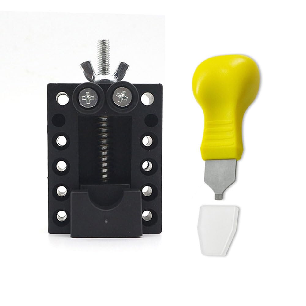 Small Bench Watch Case Opener Holder Mini Bench Clamp with Watch Back Remover Tool Pry Knife Jewelry Vise Small Watches Vise for Watches Battery Replacement Kit Smartwatch Repair Tool Set Wristwatch Case
