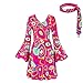 70s Outfits for Women Hippie Costumes Disco Dress Halloween Cosplay Clothes Plus Size Fashion Rose Pink L