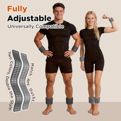 Image of Magnetic Ankle Weights for Women Men Set of 2 (1 lb Each) Adjustable Wrist Weights for Pilates, Yoga, Workout and Daily Training