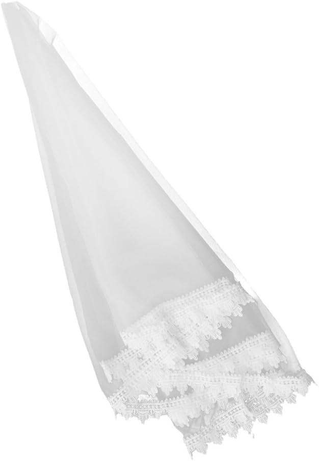 PopEye White Bridal Elegent Single Layer Veil Lace Edge Bridal Wedding Veil