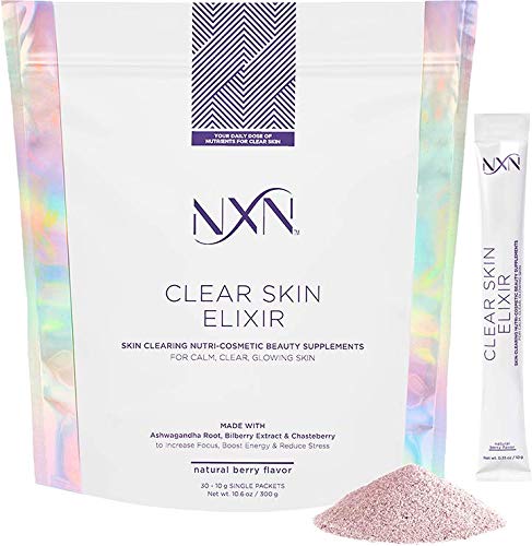 NxN Acne Elixir Supplement with Zinc, Chromium, Ashwagandha, Bilberry & Vitamins C, E