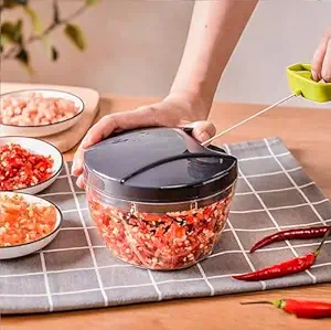 Mini Handy Multicolour Chopper with 3 Blades for Chopping and Making puree of Vegetables and Fruits for Your Kitchen