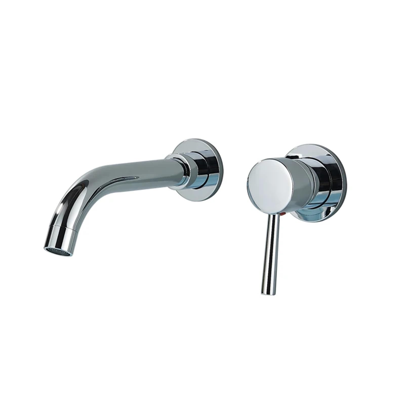 Naqzrxpml Color2 Wall Mounted Wash Basin Faucet Tub Mixer Cold Hot Single Handle Matte Black Chrome Shower(Color2)